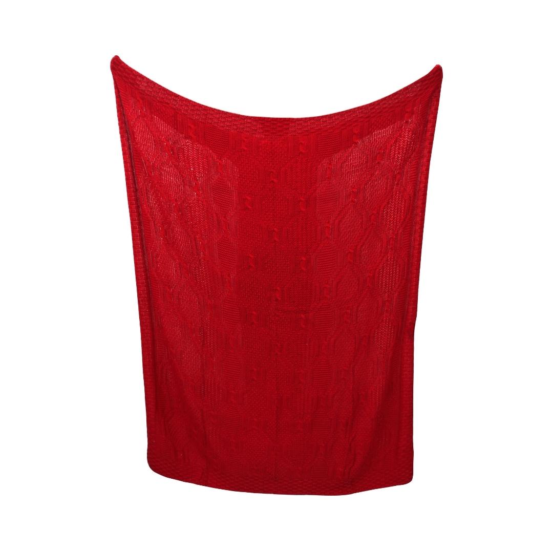 Classic Diamond Pale Pink Cotton Knitted Throw Blanket (50 in x 66 in)