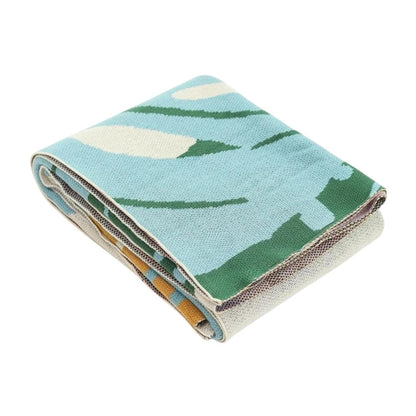 Floral Multi Colour Cotton Knitted Throw Blanket (50 in x 60 in)