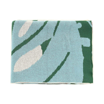 Floral Multi Colour Cotton Knitted Throw Blanket (50 in x 60 in)