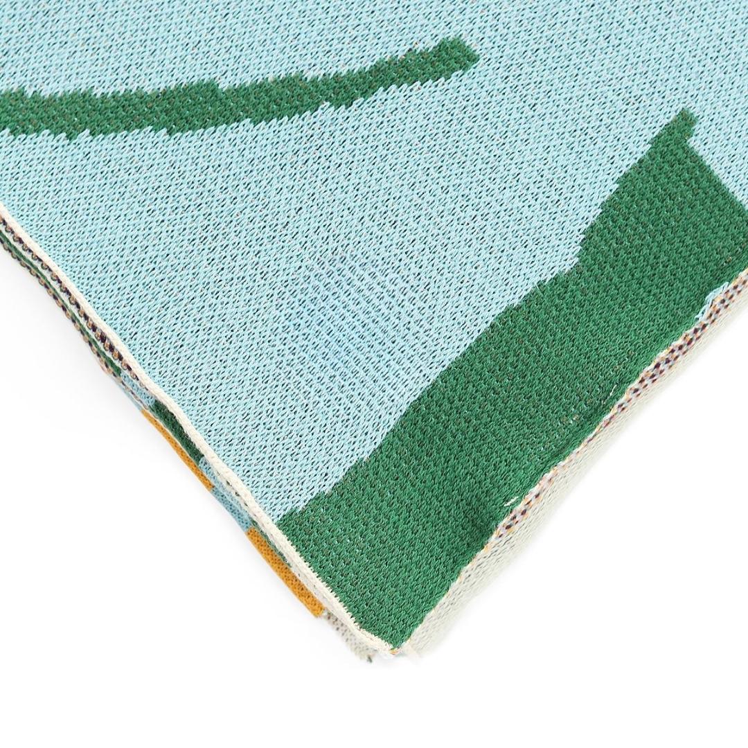 Floral Multi Colour Cotton Knitted Throw Blanket (50 in x 60 in)