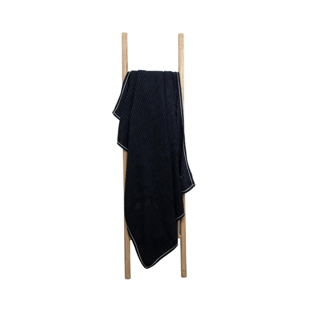 Jersey Blue Cotton Knitted Throw Blanket (50 in x 66 in)