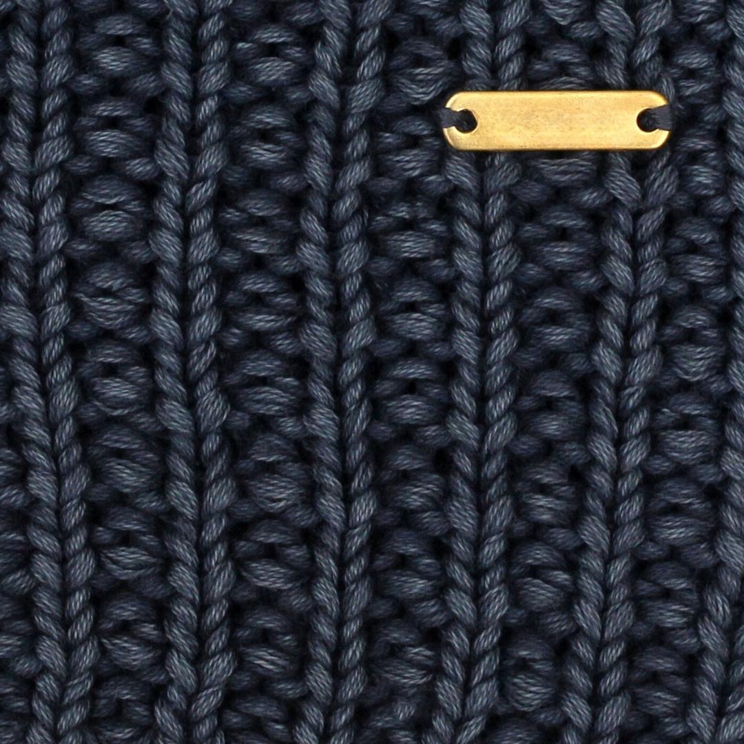 Jersey Blue Cotton Knitted Throw Blanket (50 in x 66 in)