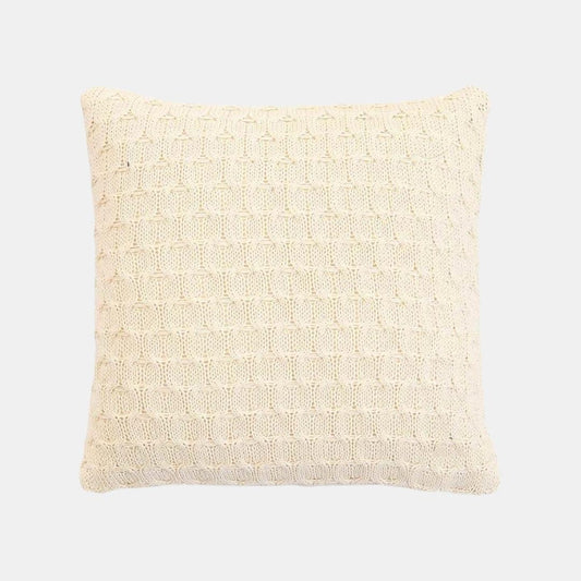Kelly Knit Natural Cotton Knitted Decorative Cushion Cover (16 in x 16 in)