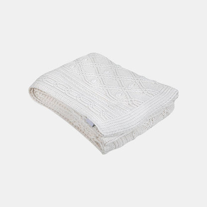 Knit Eye Cashew Cotton Knitted Throw Blanket (50 in x 66 in)