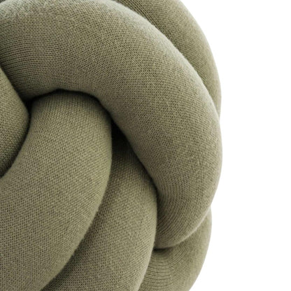 Nodo Pistachio Green Cotton Knitted Decorative Cushion Cover (12 in x 12 in)