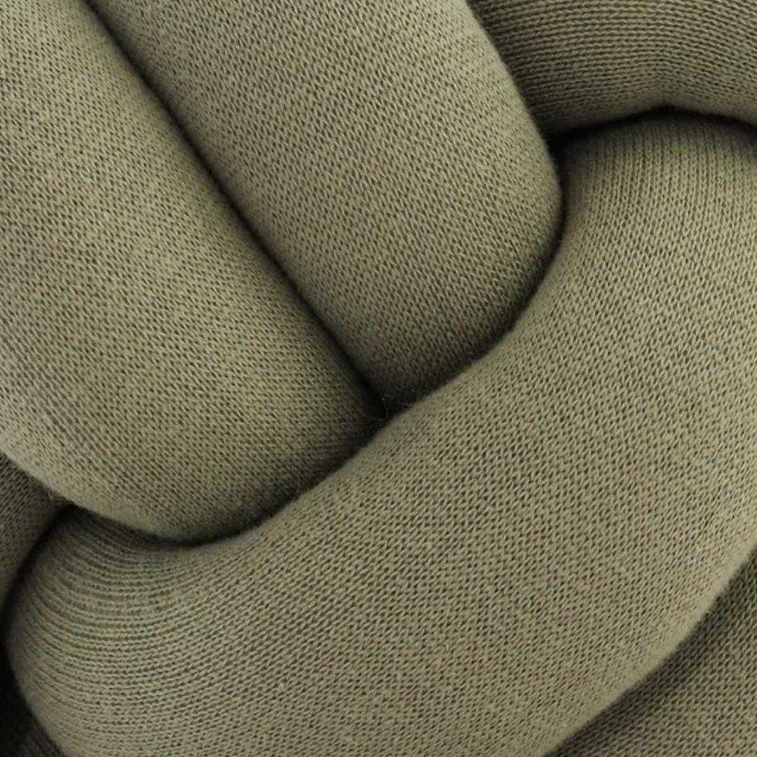 Nodo Pistachio Green Cotton Knitted Decorative Cushion Cover (12 in x 12 in)