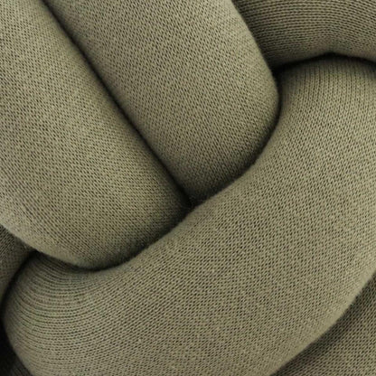 Nodo Pistachio Green Cotton Knitted Decorative Cushion Cover (12 in x 12 in)