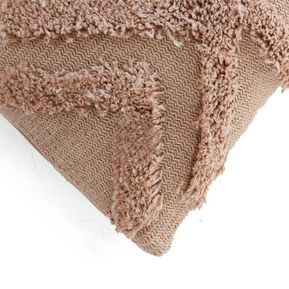 Ollie Blush Pink Cotton Knitted Decorative Cushion Cover (18 in x 18 in)