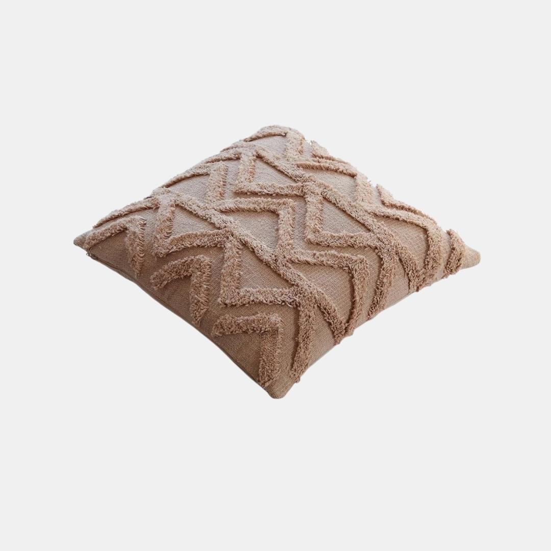 Ollie Blush Pink Cotton Knitted Decorative Cushion Cover (18 in x 18 in)