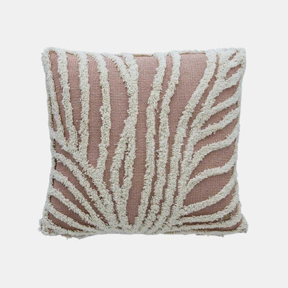 Sea Grass Blush Pink & Natural Cotton Knitted Decorative Cushion Cover (18 in x 18 in)