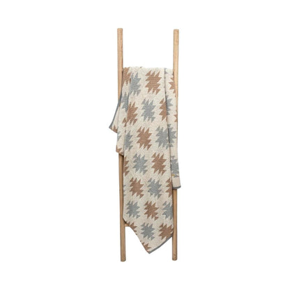 Star Multi Colour Cotton Knitted Throw Blanket (50 in x 66 in)