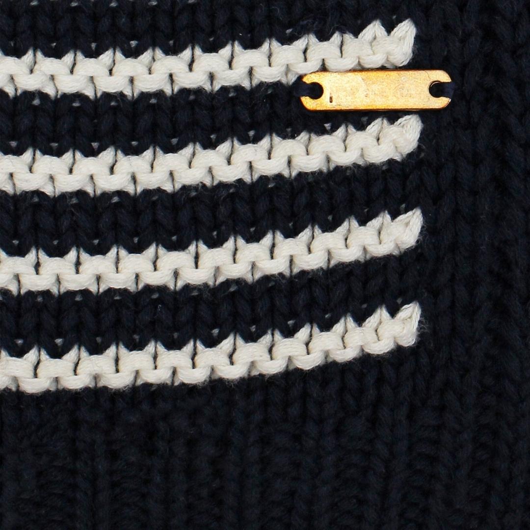 Striped Jersey Black & White Cotton Knitted Throw Blanket (50 in x 66 in)